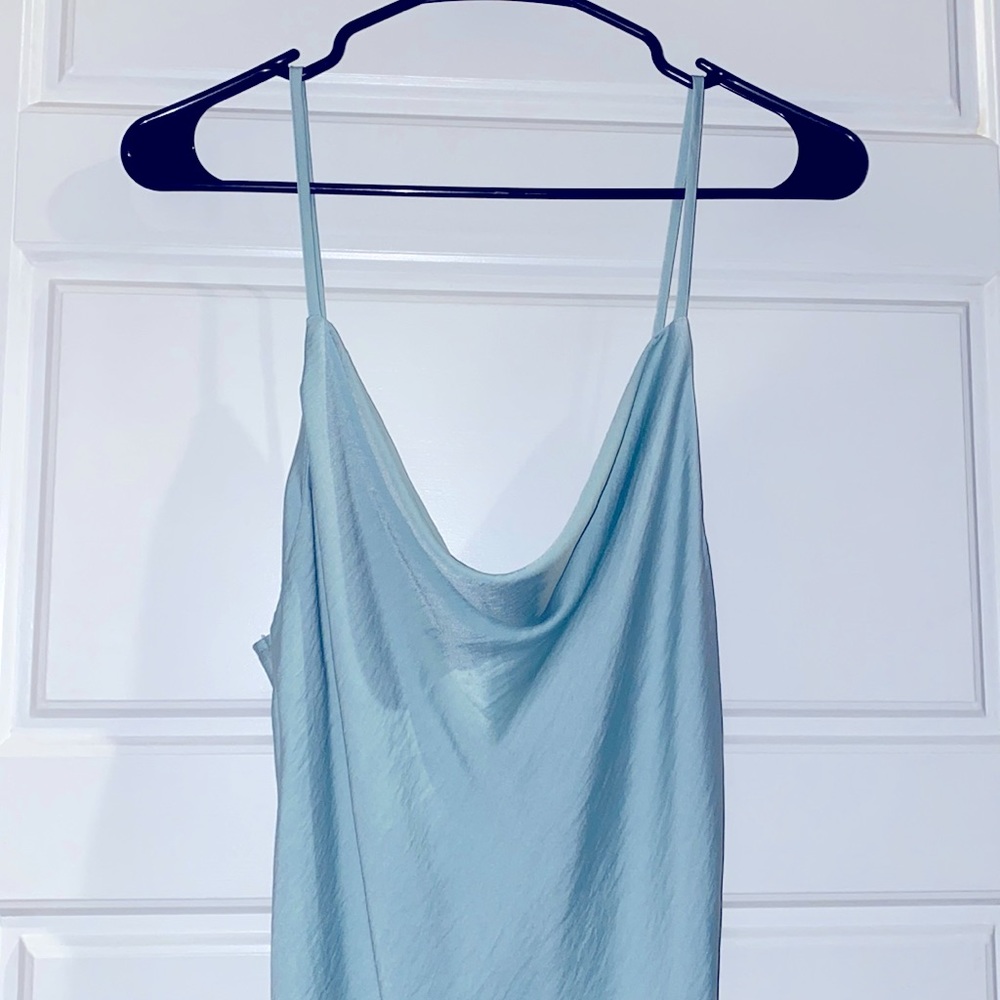 Blue Satin Dress